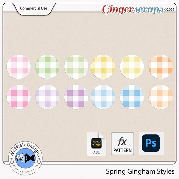 CU Spring Gingham Layer Styles by Wetfish Designs
