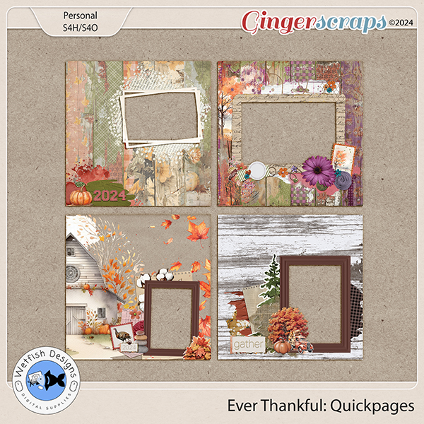 Ever Thankful Quickpages (Set of 4) by Wetfish Designs