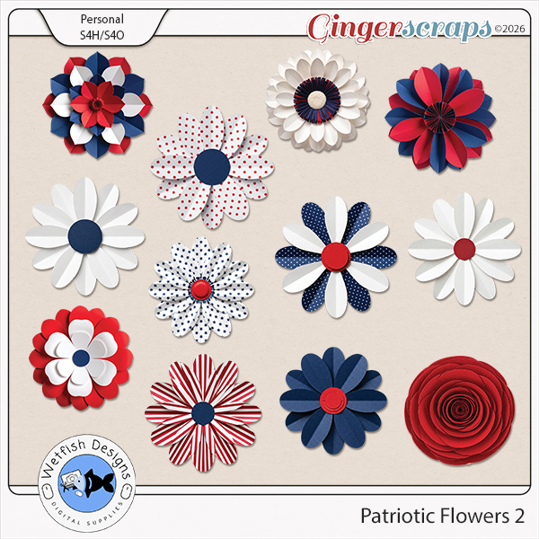 Patriotic Flowers 2 by Wetfish Designs 