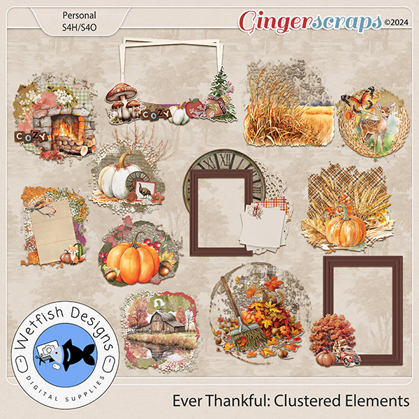 Ever Thankful Clustered Elements by Wetfish Designs