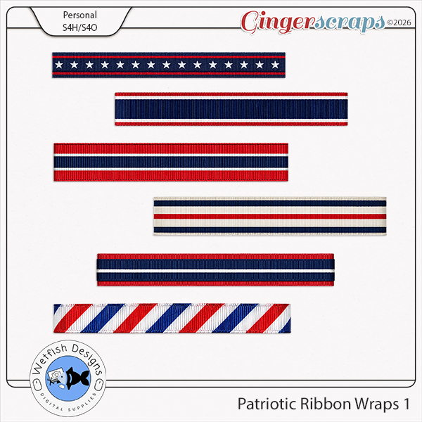 Patriotic Ribbon Wraps 1 by Wetfish Designs
