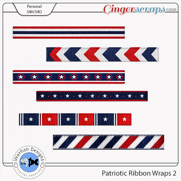 Patriotic Ribbon Wraps 2 by Wetfish Designs 