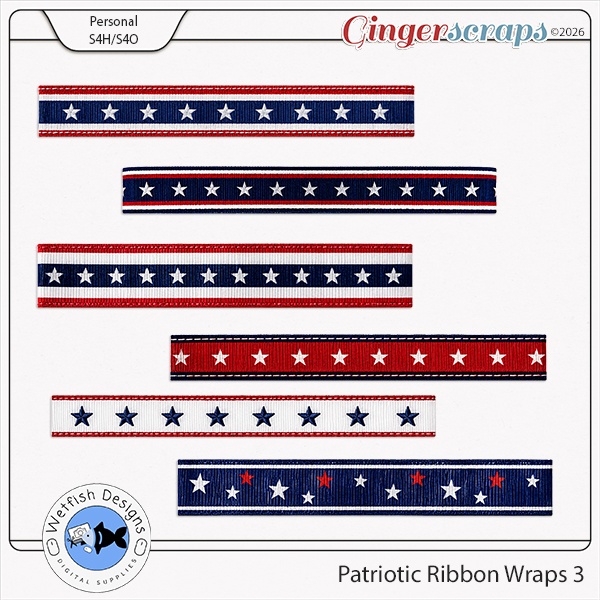 Patriotic Ribbon Wraps 3 by Wetfish Designs  
