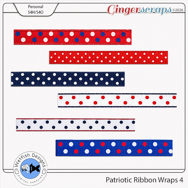 Patriotic Ribbon Wraps 4 by Wetfish Designs  