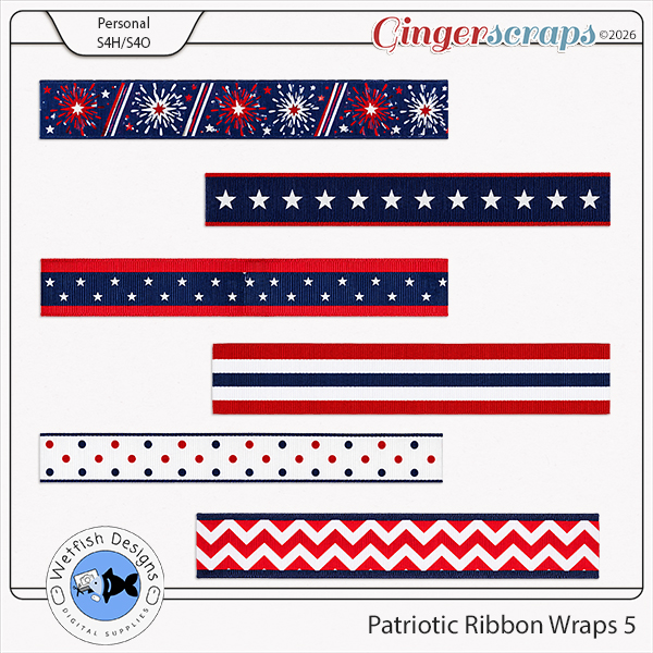 Patriotic Ribbon Wraps 5 by Wetfish Designs  