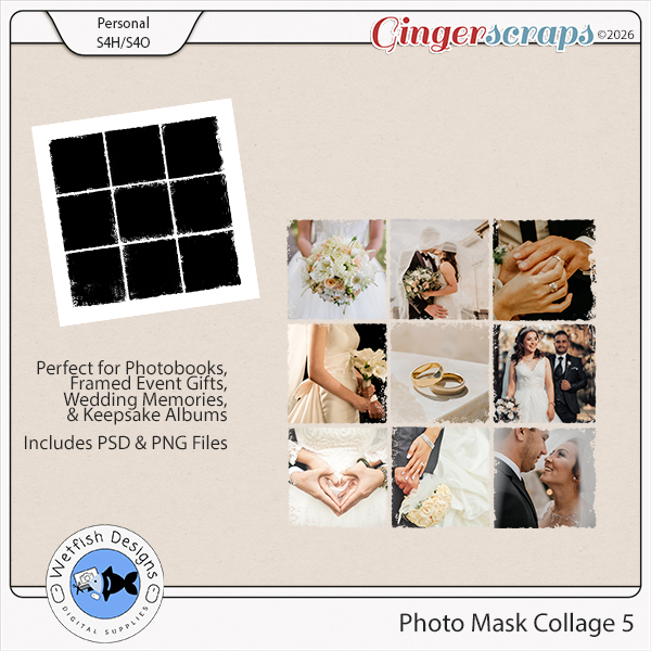 Photo Mask Collage 5 by Wetfish Designs    