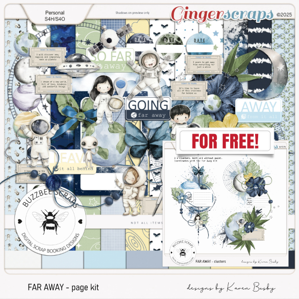 Buzzbee Scraps: Far Away Page Kit
