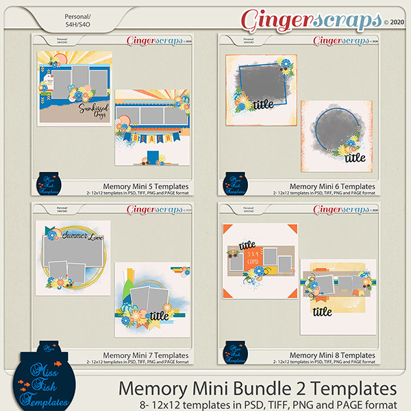 Memory Mini Bundle 2 Templates by Miss Fish