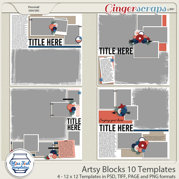 Artsy Blocks 10 Templates by Miss Fish
