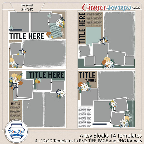 Artsy Blocks 14 Templates by Miss Fish