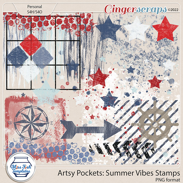 Artsy Pockets - Summer Vibes Stamps by Miss Fish