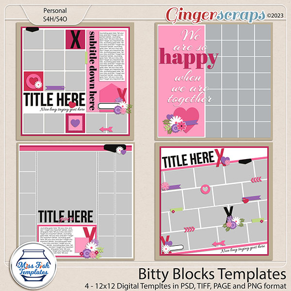 Bitty Blocks Templates by Miss Fish