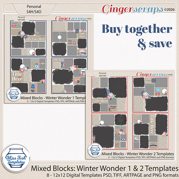 Mixed Blocks - Winter Wonder 1- 2 Templates by Miss Fish 