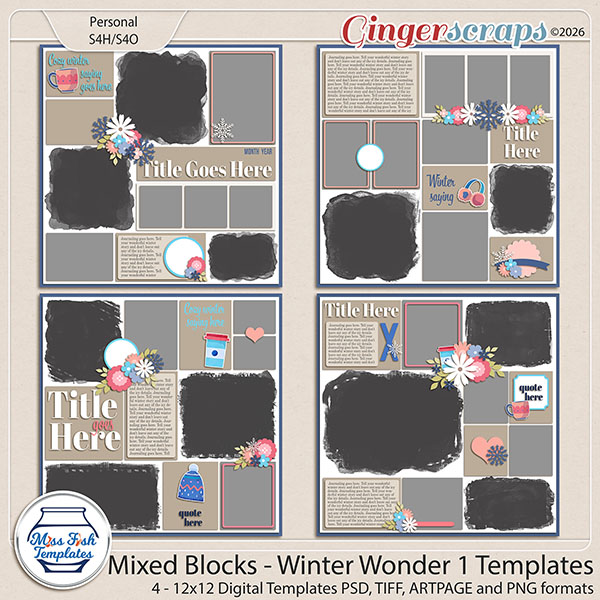 Mixed Blocks - Winter Wonder 1 Templates by Miss Fish