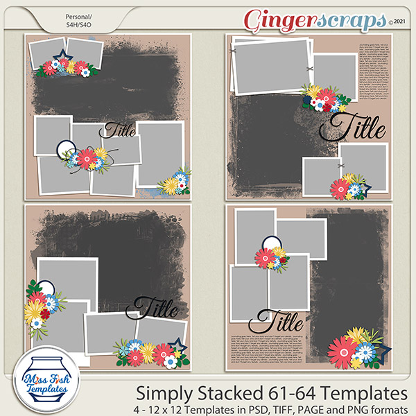 Simply Stacked 61-64 Templates by Miss Fish