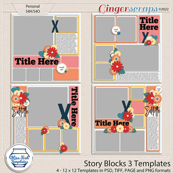 Story Blocks 3 Templates by Miss Fish