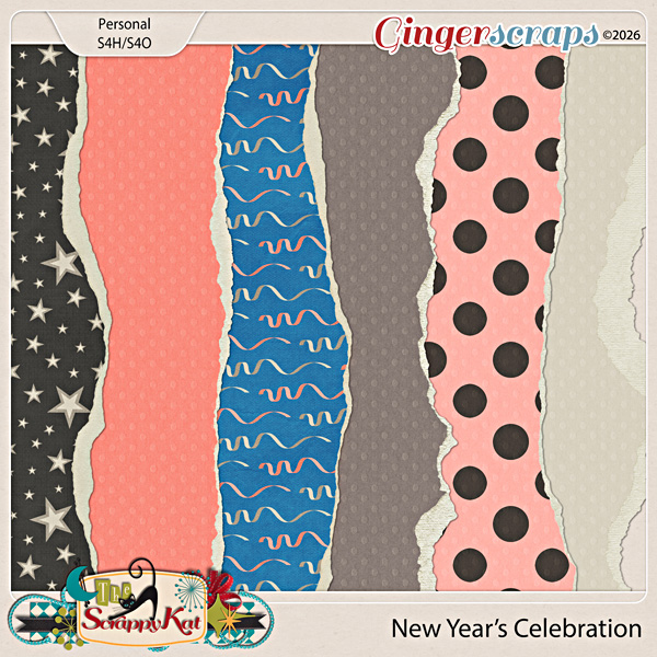New Year's Celebration Torn Paper Edges by The Scrappy Kat
