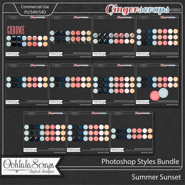 Summer Sunset CU Photoshop Styles Bundle