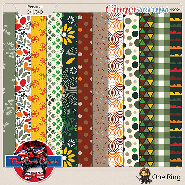 One Ring Patterned Papers By The Brit Chick