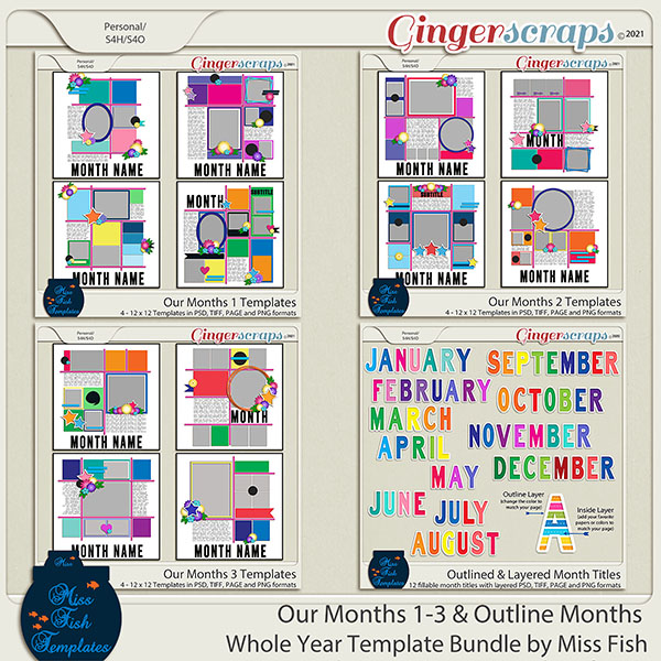 Our Months 1-3 Outline Months Whole Year Template Bundle by Miss Fish