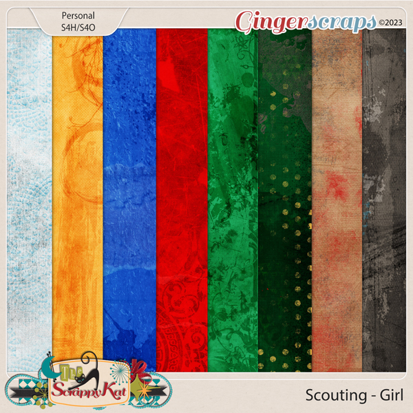 Scouting - Girl Painted Papers by The Scrappy Kat