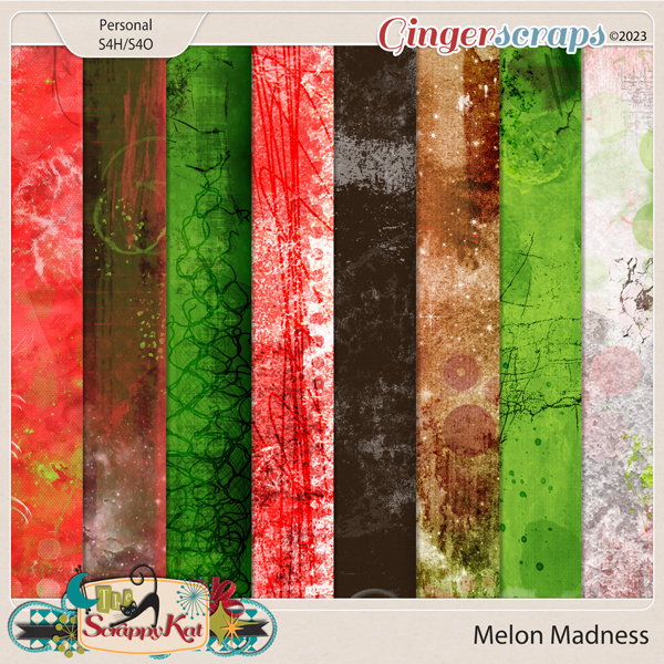 Melon Madness Painted Papers by The Scrappy Kat