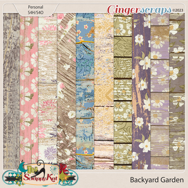 Backyard Garden Painted Wood Papers by The Scrappy Kat