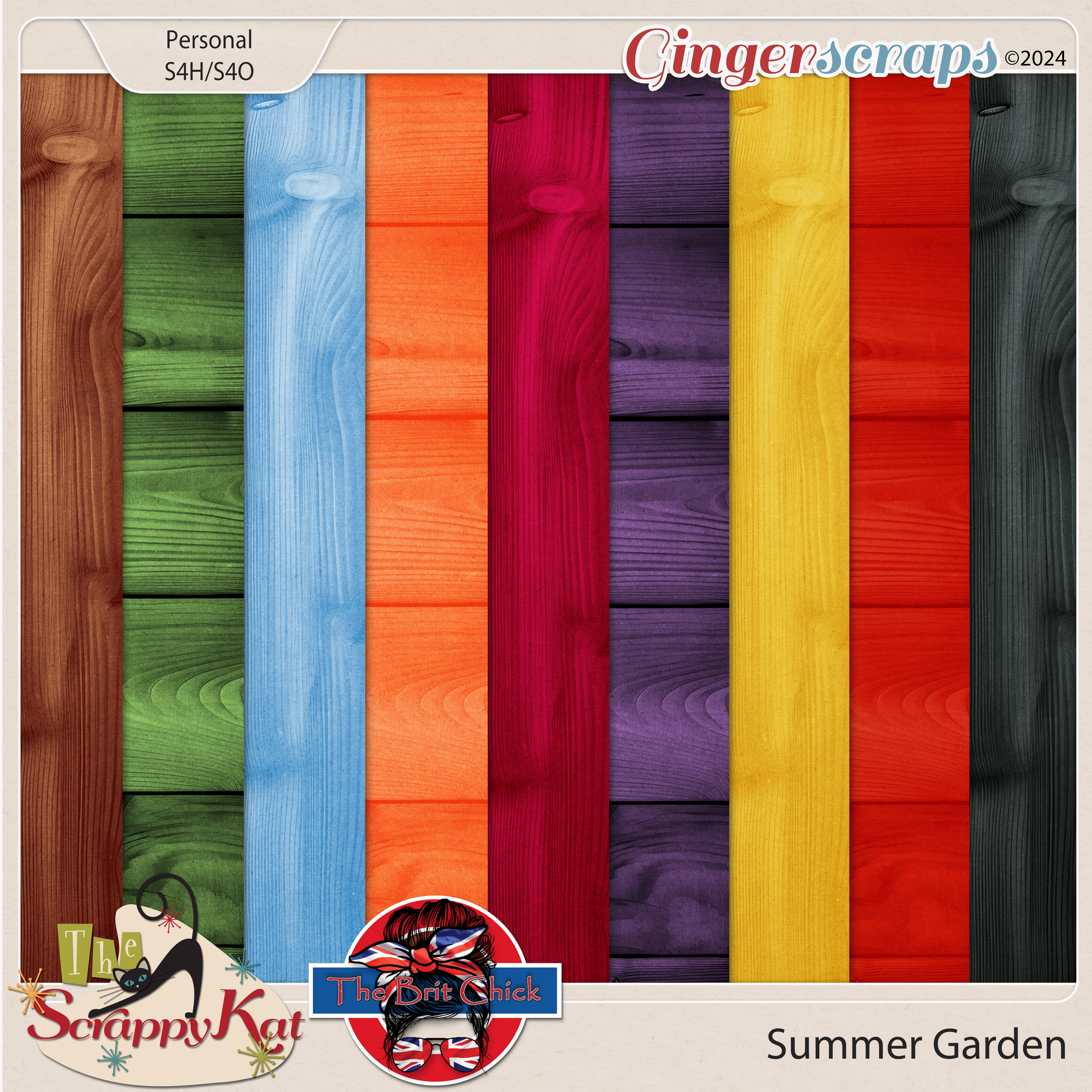 Summer Garden Wood Papers by The Scrappy Kat