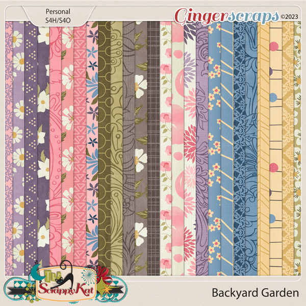 Backyard Garden Pattern Papers by The Scrappy Kat