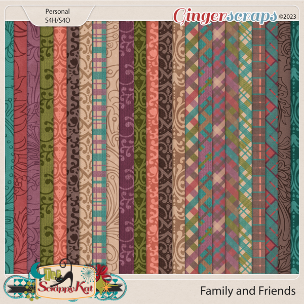Family and Friends Patterned Papers by The Scrappy Kat