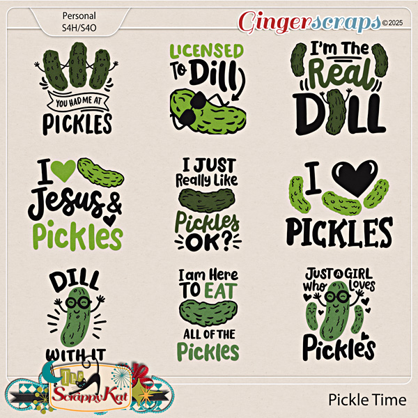 Pickle Time Word Art by The Scrappy Kat