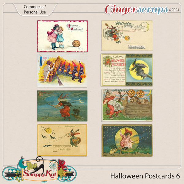 CU/PU Halloween Postcards 6 by The Scrappy Kat