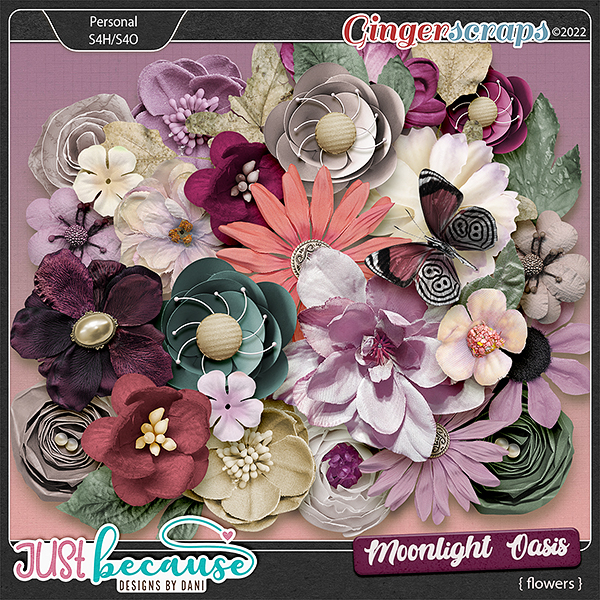 Moonlight Oasis Flowers by JB Studio