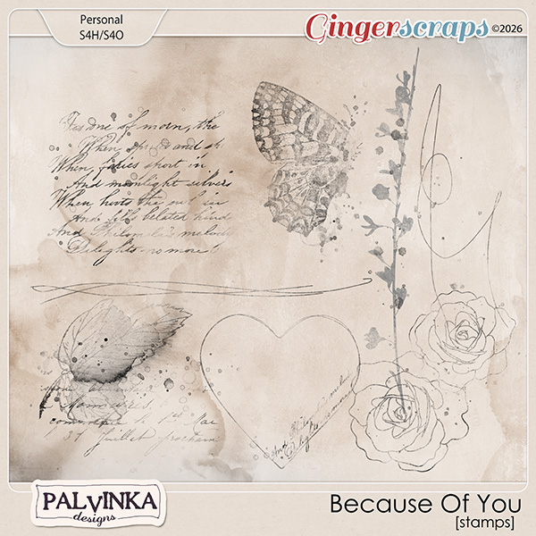 Because Of You Stamps by Palvinka Designs