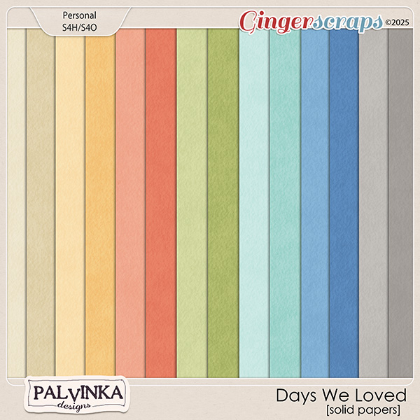 Days We Loved Solid Papers by Palvinka Designs