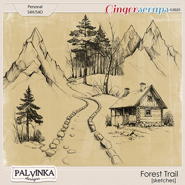 Forest Trail Sketches by Palvinka Designs