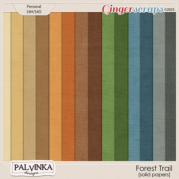 Forest Trail Solid Papers by Palvinka Designs