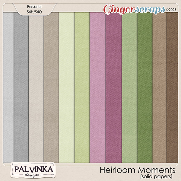 Heirloom Moments Solid Papers by Palvinka Designs