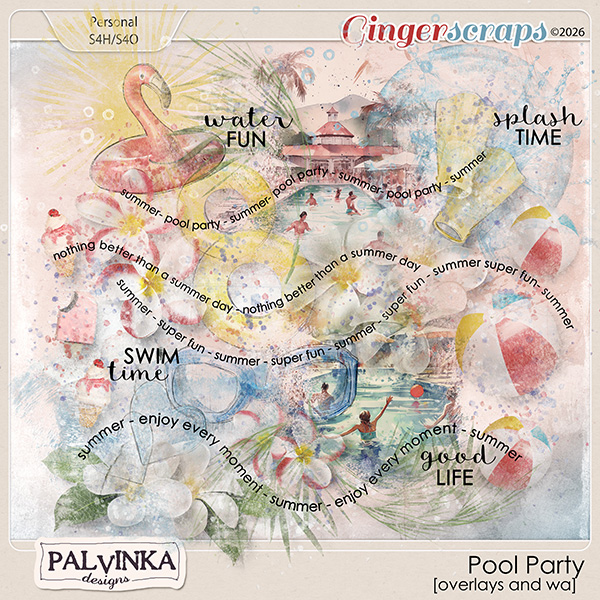 Pool Party Overlays and WA by Palvinka Designs