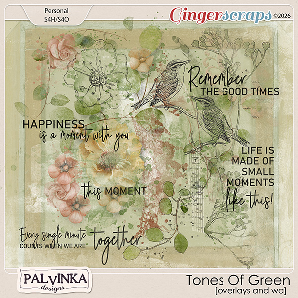 Tones Of Green Overlays and WA by Palvinka Designs