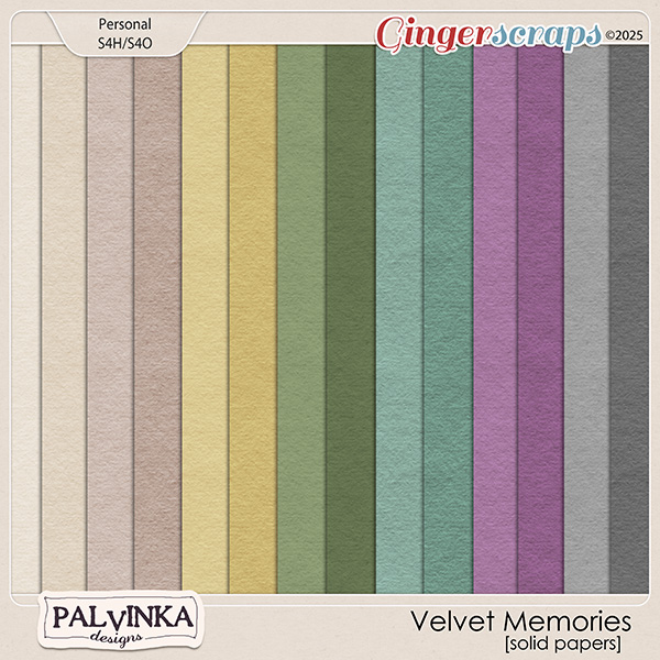 Velvet Memories Solid Papers by Palvinka Designs