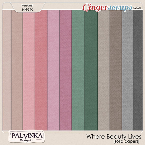 Where Beauty Lives Solid Papers by Palvinka Designs