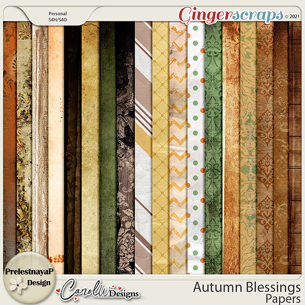 Autumn blessings Pack of papers by PrelestnayaP Design and CarolW Designs