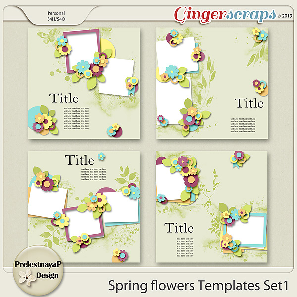 gingerscraps templates spring flowers templates set1