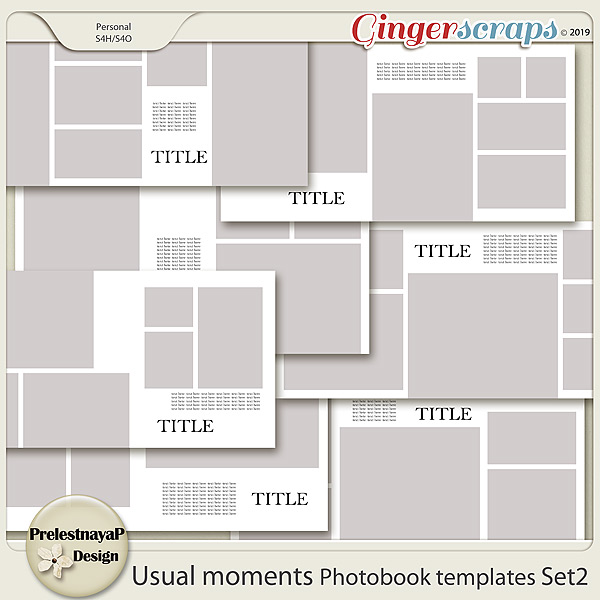 Gingerscraps Templates Usual Moments Photobook Templates Set 2