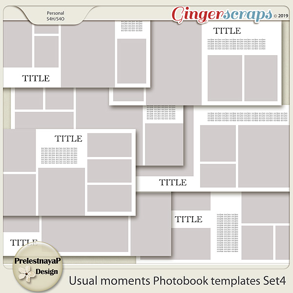 Gingerscraps Templates Usual Moments Photobook Templates Set 4