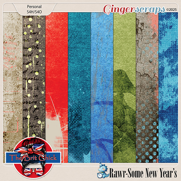 Rawr-Some New Year Artsy Papers By The Brit Chick