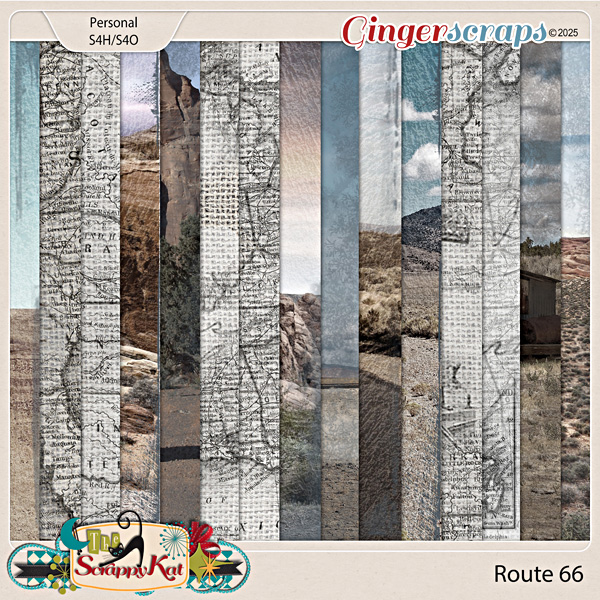 Route 66 Scenic Papers 2 by The Scrappy Kat