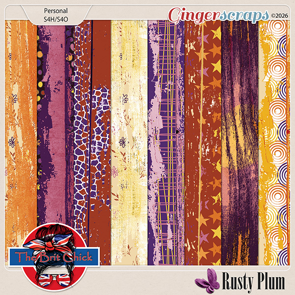 Rusty Plum Shabby Wooden Papers By The Brit Chick