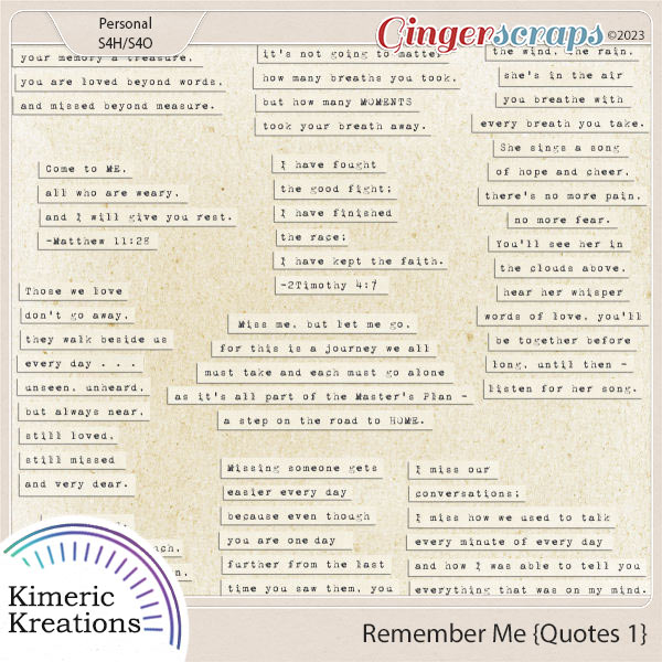 Remember Me Quotes 01 by Kimeric Kreations  